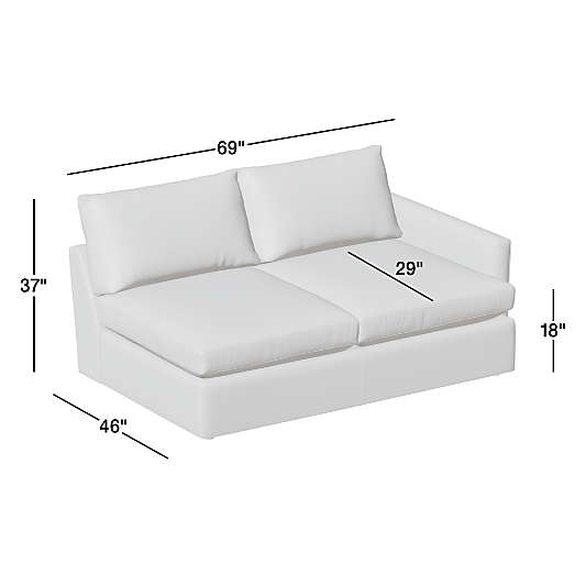 Lounge Deep Leather Right-Arm Apartment Sofa Sectional Piece