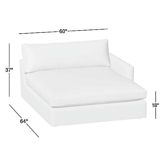 Lounge Deep Leather Right-Arm Extra Wide Chaise Lounge Sectional Piece
