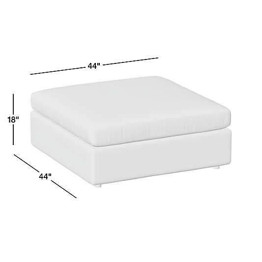 Lounge 44" Leather Square Cocktail Ottoman