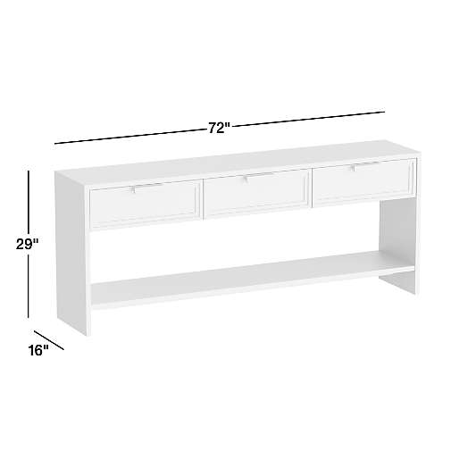 Calypso 72" Rectangular Black Wood Storage Console Table