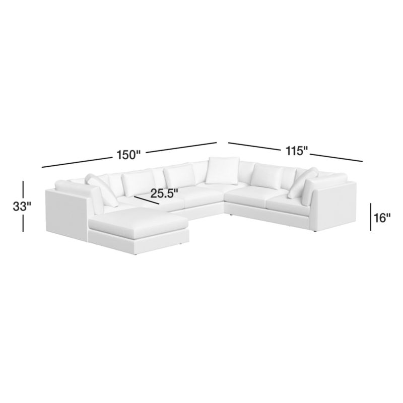 View Monterey Modular 4-Piece L-Shaped Sectional Sofa with Ottoman - image 4 of 7