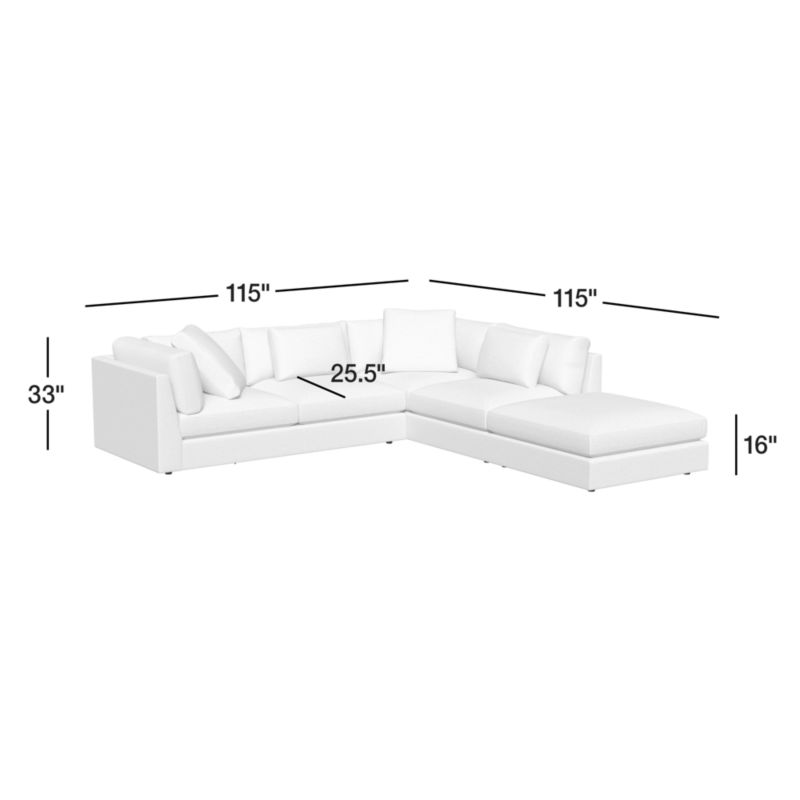View Monterey Modular 3-Piece L-Shaped Sectional Sofa with Ottoman - image 4 of 8
