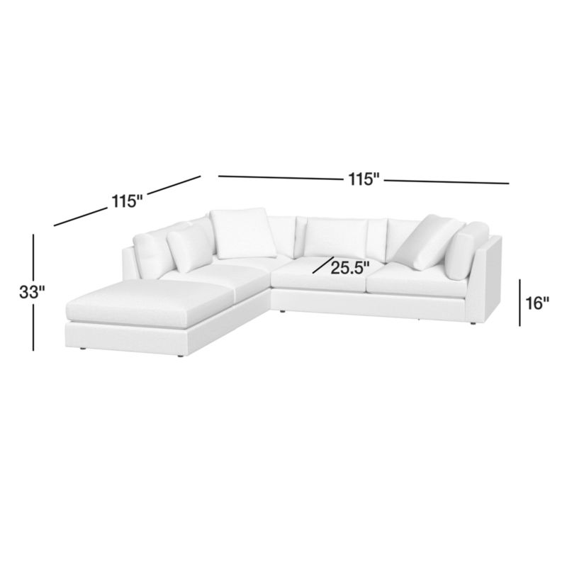View Monterey Modular 3-Piece L-Shaped Sectional Sofa with Ottoman - image 4 of 8