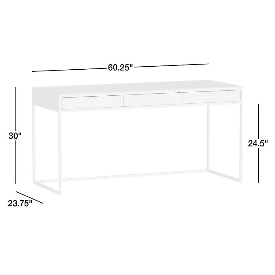 View Casement 60" Black Metal Desk with File Cabinet - image 3 of 5