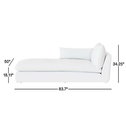 Unwind Left-Arm Chaise Lounge Slipcovered Sectional Piece