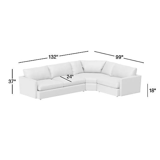 Lounge 3-Piece Wedge Sectional Sofa