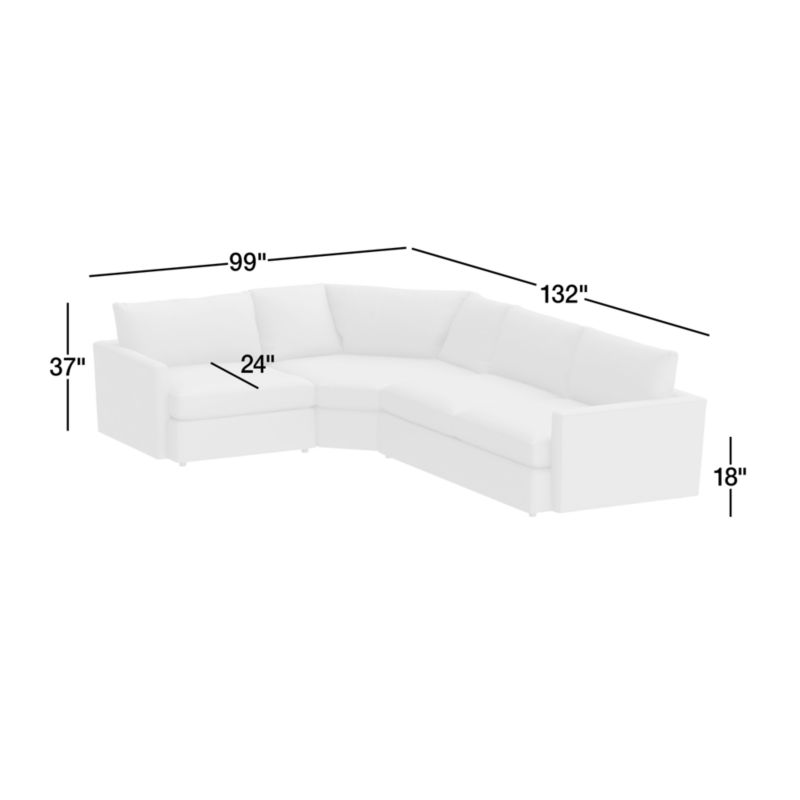 View Lounge 3-Piece Wedge Sectional Sofa - image 3 of 14