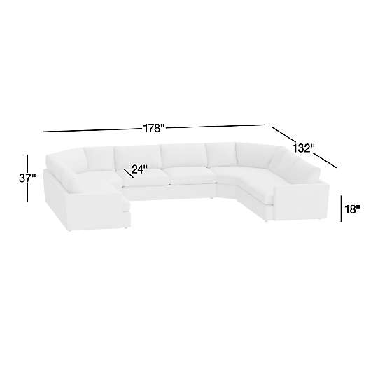 Lounge 5-Piece U-Shaped Wedge Sectional Sofa