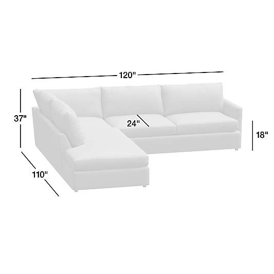 Lounge 3-Piece Left-Arm Bumper Sectional Sofa