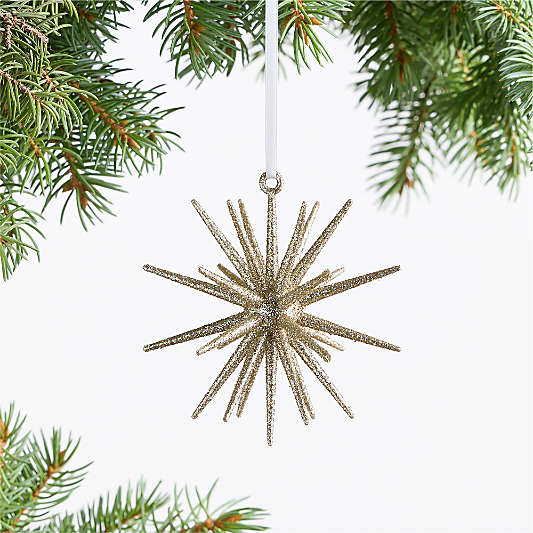 3D Gold Glitter Star Christmas Tree Ornament