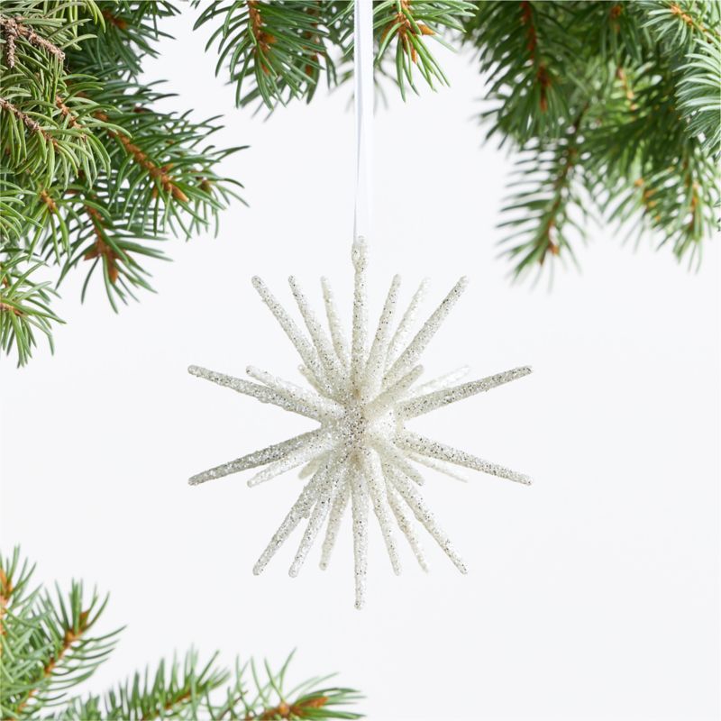 3D Silver Glitter Star Christmas Tree Ornaments, Set of 12 - image 1 of 8