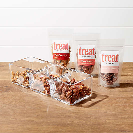 3-Part Rectangular Dish and Nut Trio Set