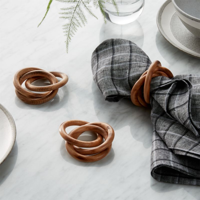 3-Ring Wood Napkin Ring + Reviews | Crate & Barrel