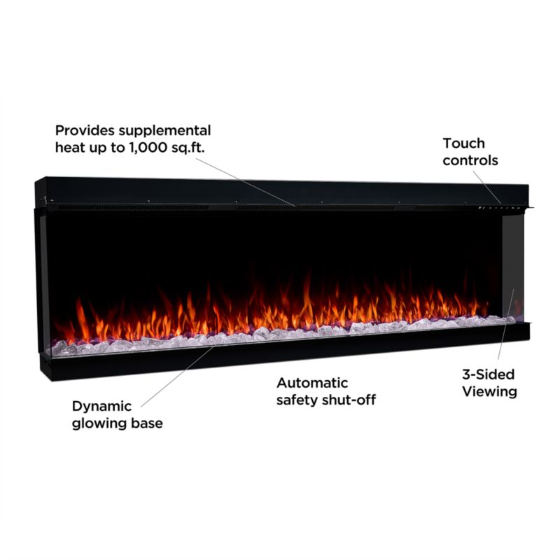 Designer Series 64" 3-Sided Electric Fireplace Insert - image 5 of 12