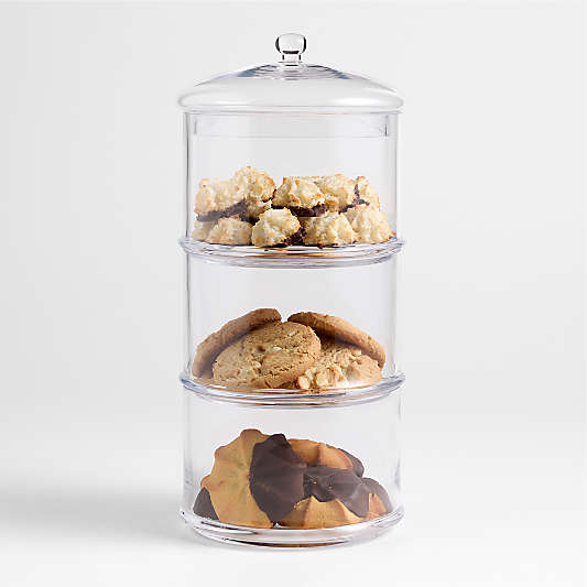 3-Tier Glass Cookie Jar