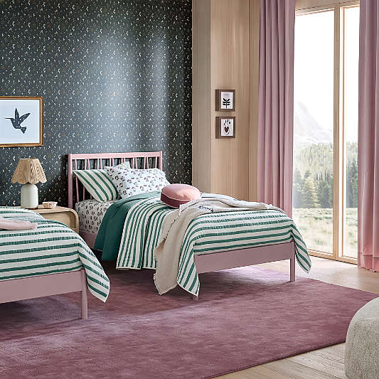 Classic Lilac Rose Wood Kids Bed