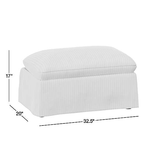 Ever White Slipcovered Storage Nursery Ottoman by Leanne Ford