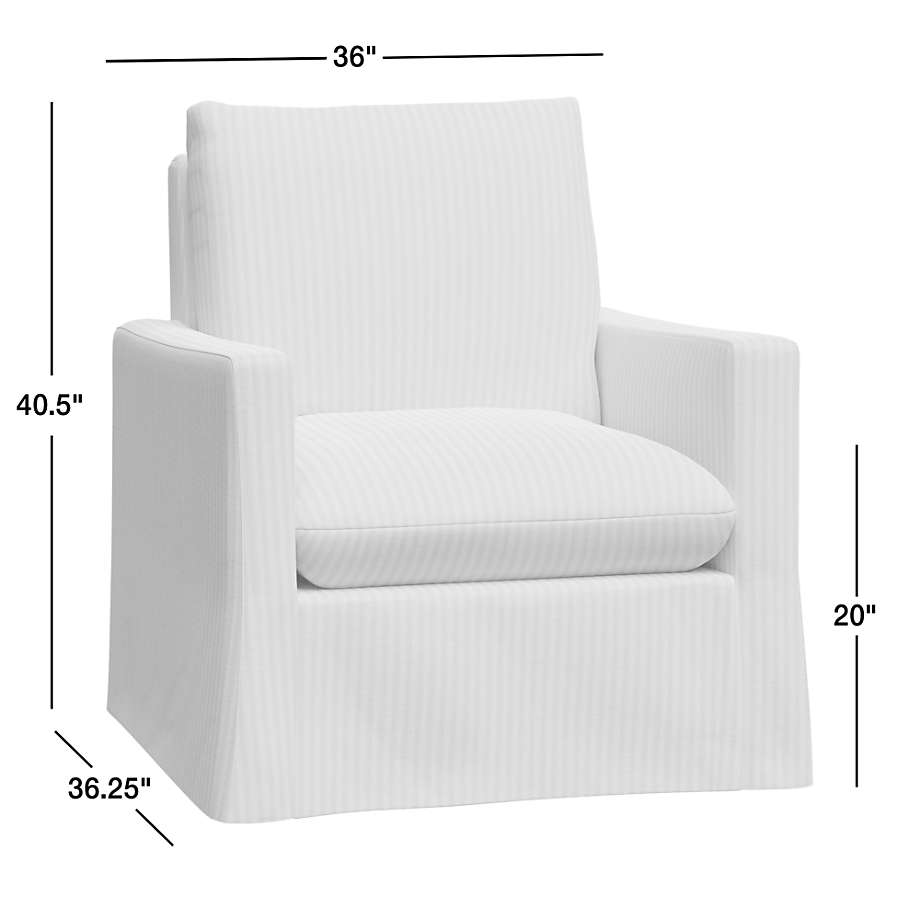 View Ever Slipcovered White Nursery Glider Chair and Ottoman by Leanne Ford - image 2 of 14