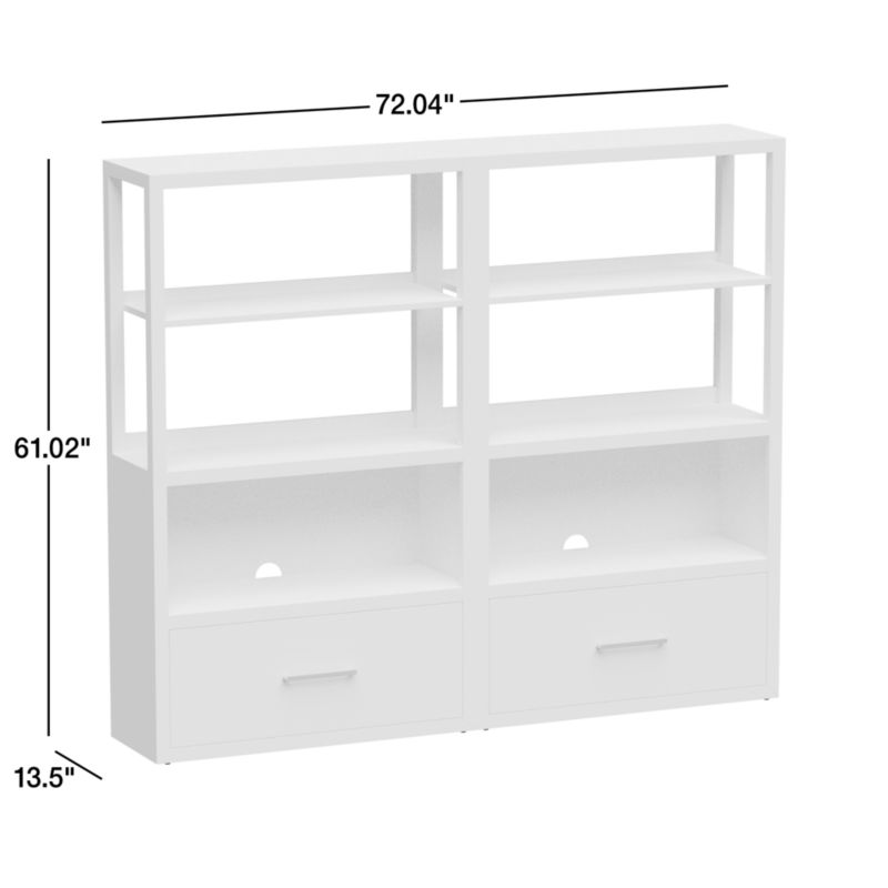 View Ever Simple Set of 2 Modular Slate Blue Wood Kids Drawer Bookcases with Hutches - image 3 of 8