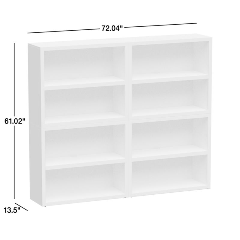 View Ever Simple Set of 2 Modular White Wood Kids Open Bookcases - image 3 of 6