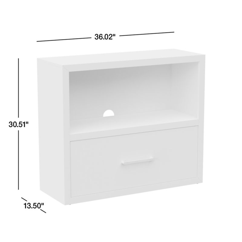 Ever Simple Modular White Wood Kids Bookcase with Drawer