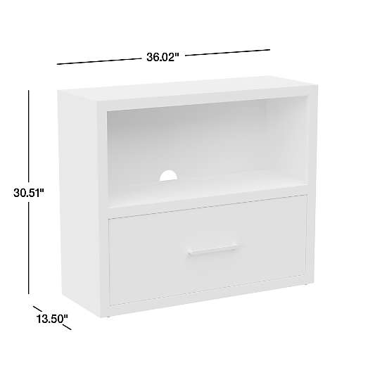 Ever Simple Modular White Wood Kids Bookcase with Drawer