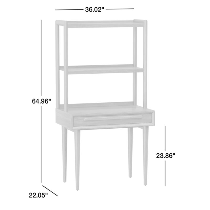 View Tatum Walnut Wood Kids Desk with Drawer and Hutch - image 3 of 14