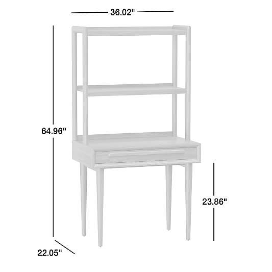 Tatum Walnut Wood Kids Desk with Drawer and Hutch