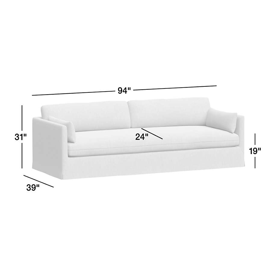 View Rivera Slipcovered Sofa 94" - image 4 of 13