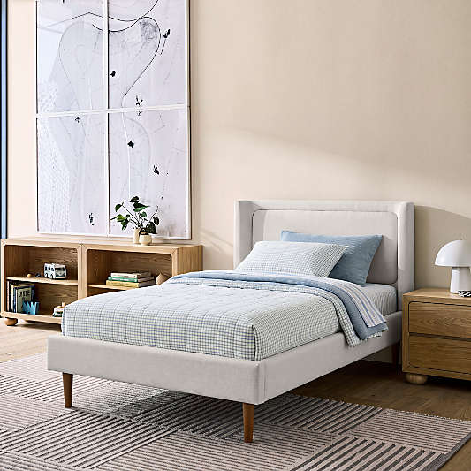 Weston Natural Cream Upholstered Kids Bed