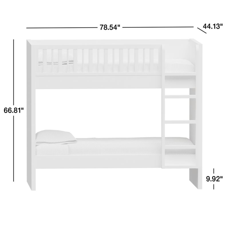 View Finn Sage Green Wood Kids Bunk Bed with Oak Wood Ladder - image 3 of 7