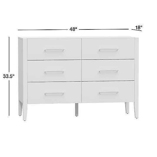 Ever Simple White Wood 6-Drawer Kids Dresser