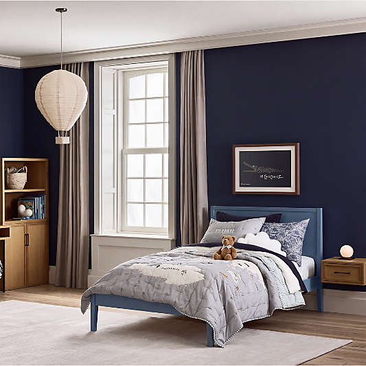 Ever Simple Slate Blue Wood Kids Bed