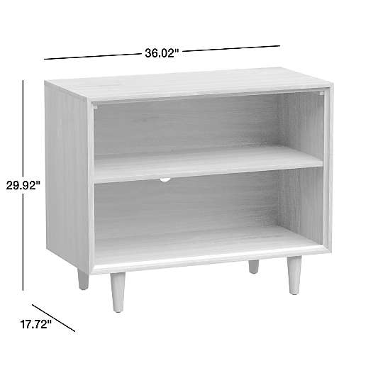 Tatum Walnut Wood 2-Shelf Kids Open Bookcase