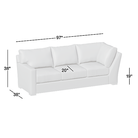 Axis Classic Left-Arm Corner Sofa Sectional Piece