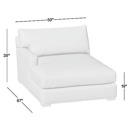 Axis Classic Left-Arm Extra Wide Chaise Lounge Sectional Piece