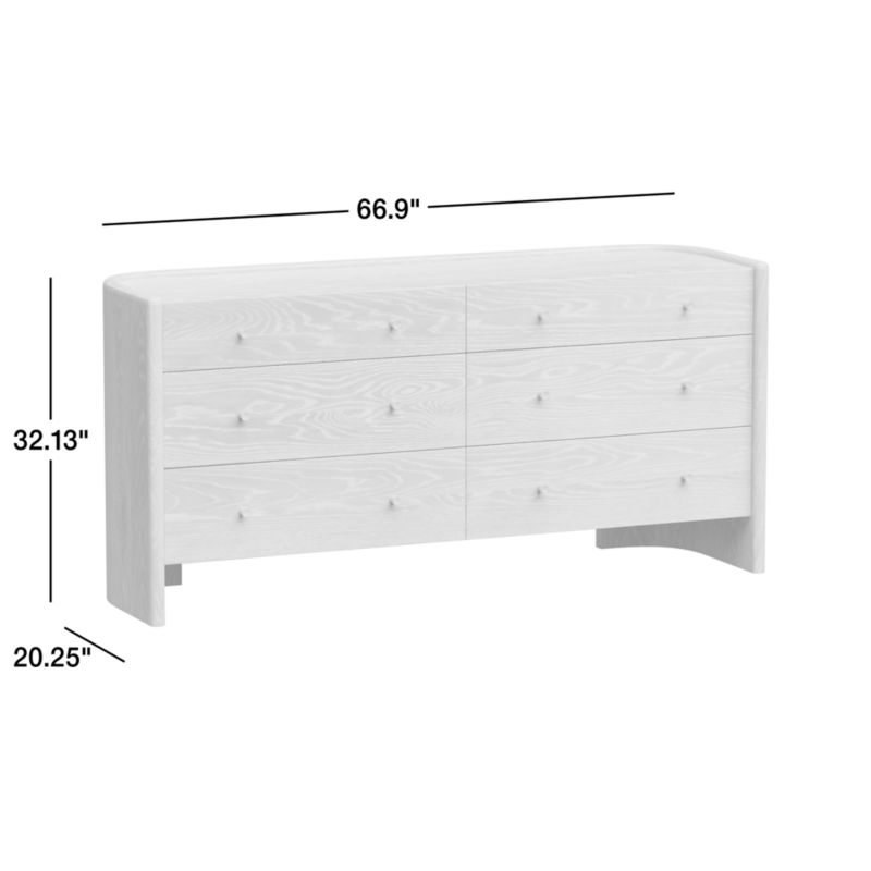 View Soleri Cerused Natural Oak Wood 6-Drawer Dresser - image 3 of 8