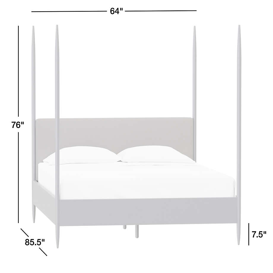View Dearborn Black Four Poster Bed with Upholstered Headboard - image 2 of 7