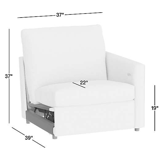 Lounge Leather Power Reclining Right-Arm Chair Sectional Piece