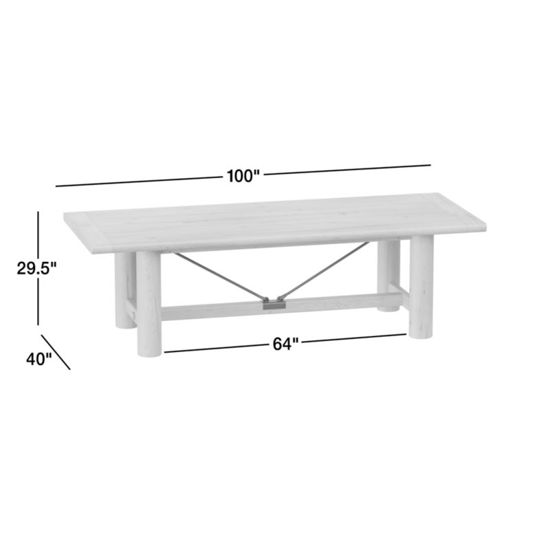 Breckenridge 100"-126" Weathered Rustic Oak Wood Extendable Dining Table