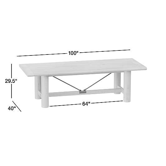 Breckenridge 100"-126" Weathered Rustic Oak Wood Extendable Dining Table