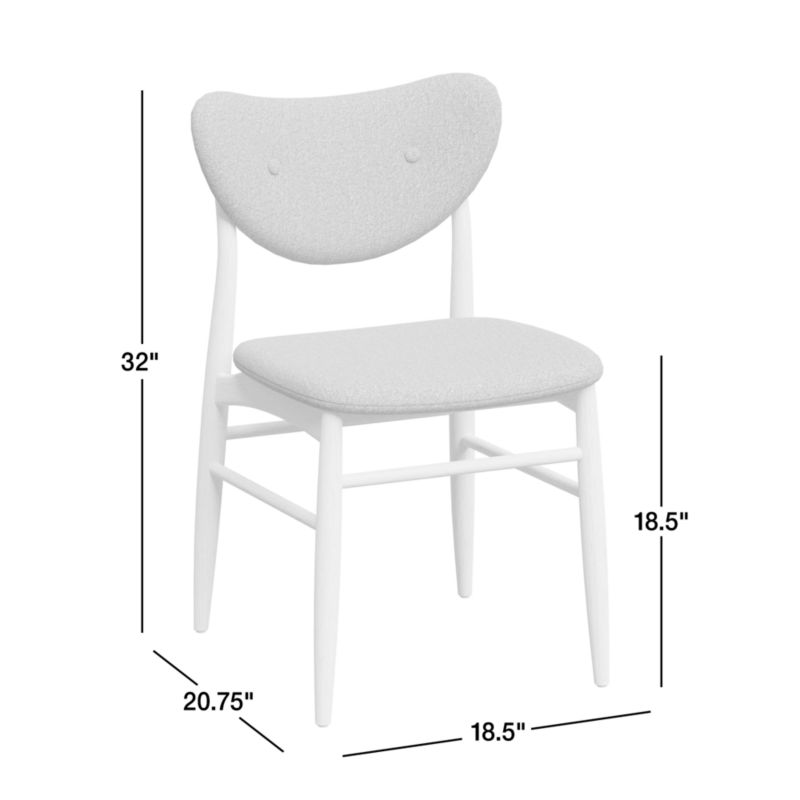 Frederique Cerused Natural Oak Wood Upholstered Dining Side Chair