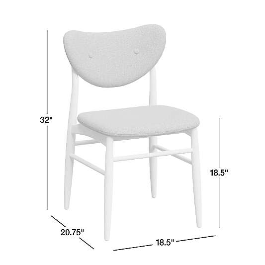 Frederique Cerused Natural Oak Wood Upholstered Dining Side Chair