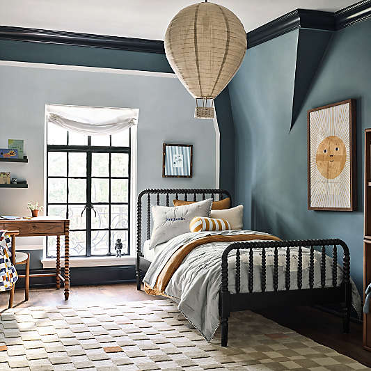 Jenny Lind Black Wood Spindle Kids Bed
