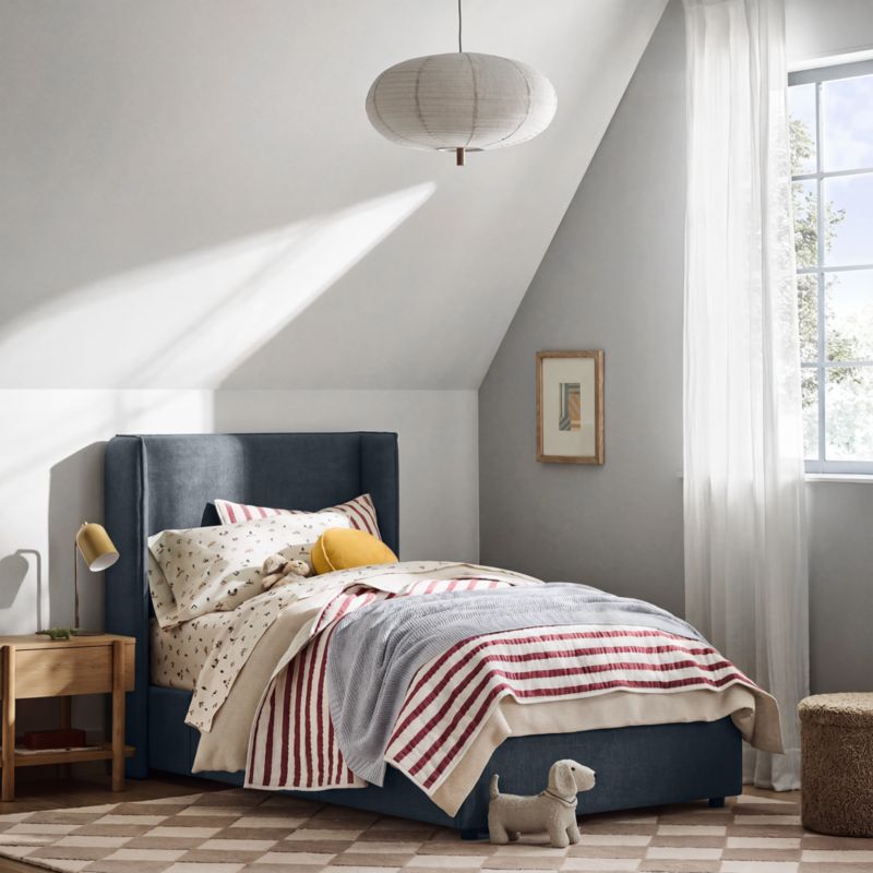 Noa Shelter Denim Blue Upholstered Kids Twin Storage Bed - image 5 of 9