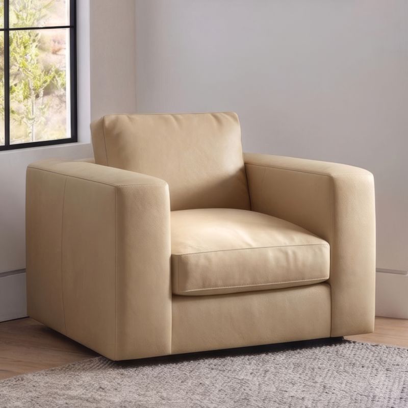 Oceanside Low 42" Leather Swivel Chair - image 3 of 9