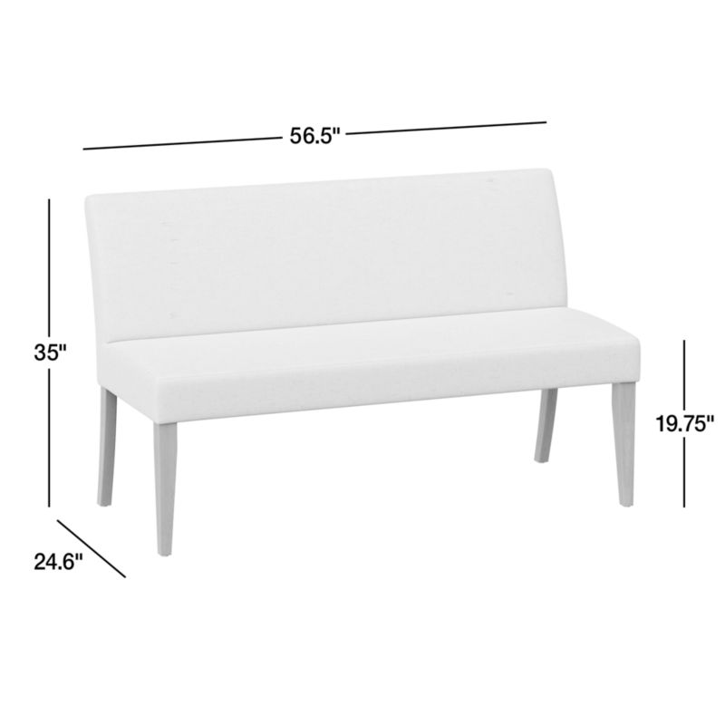 View Lowe Ivory Grey Dining Banquette Bench - image 3 of 8