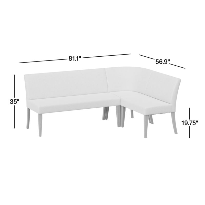 View Lowe Ivory Single L-Shaped Dining Banquette - image 3 of 9