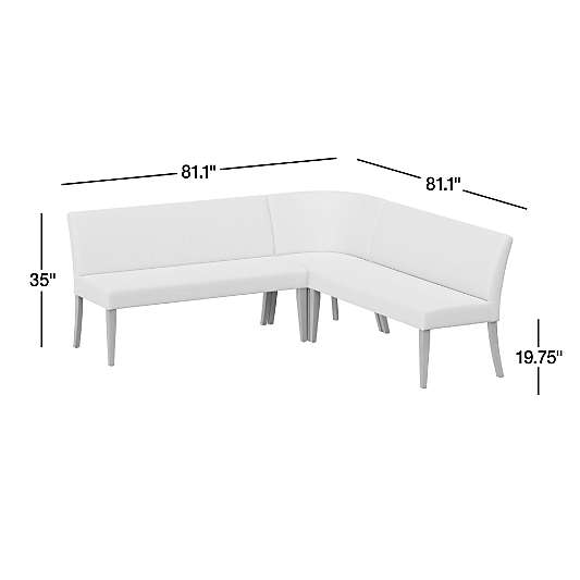 Lowe Ivory Double L-Shaped Dining Banquette