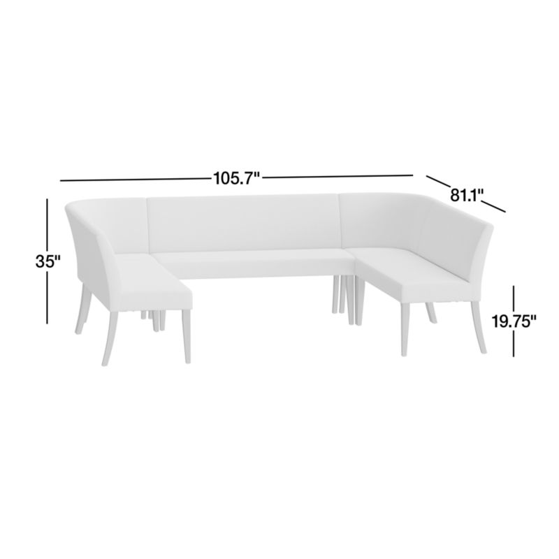 View Lowe Ivory U-Shaped Dining Banquette - image 3 of 8